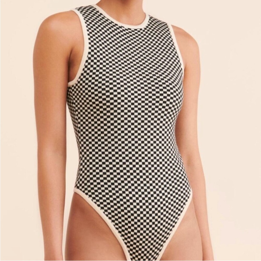 4th & Reckless‎ Sweater 
 Checkered Sleeveless Bodysuit Size XS